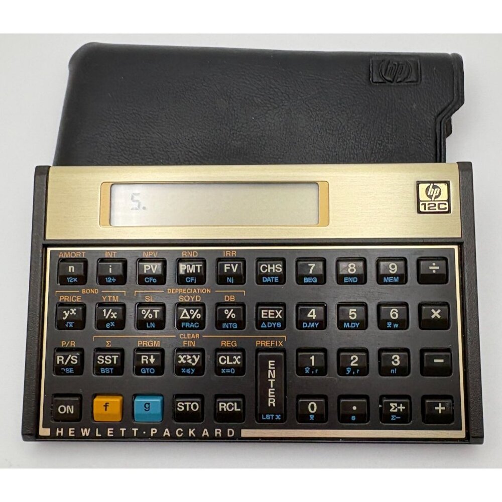 Vintage Hewlett-Packard HP 12C Financial Calculator with Case New Batteries